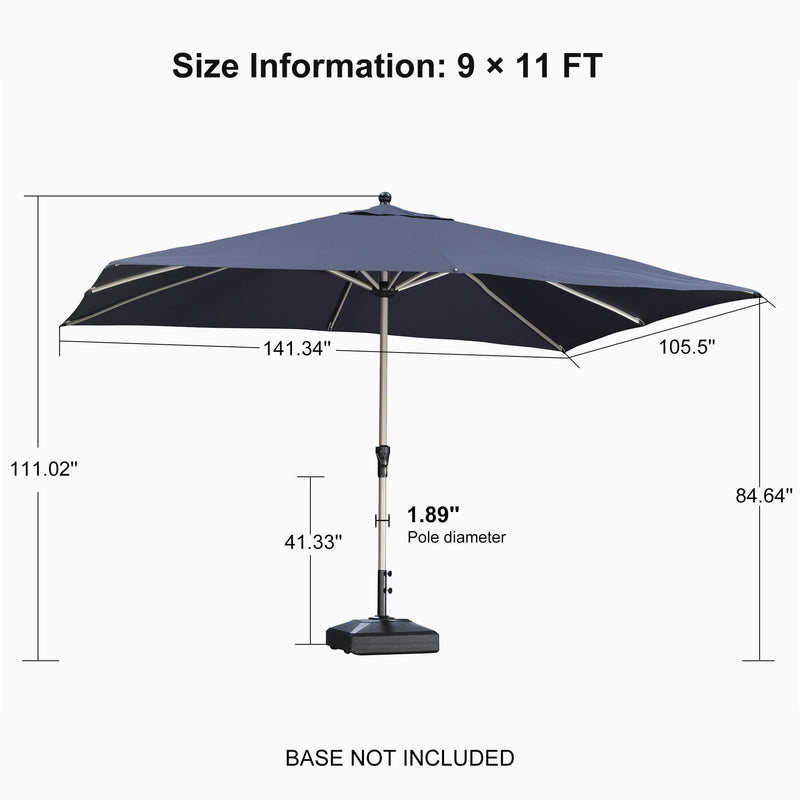 PURPLE LEAF Deluxe Aluminum Market Umbrella, Outdoor Table Umbrella for Patio, Porch