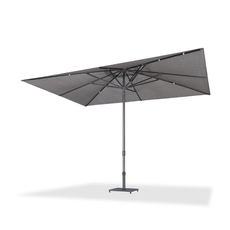 PURPLE LEAF Semi-Auto Outdoor Market Table Umbrella with Heavy-Duty Fabric