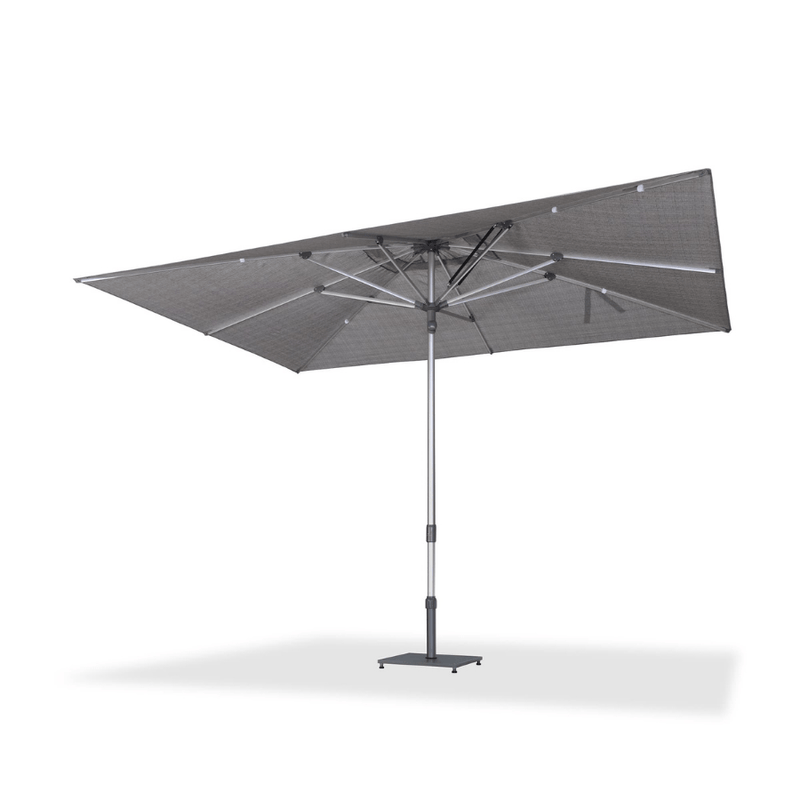 PURPLE LEAF Semi-Auto Outdoor Market Table Umbrella with Heavy-Duty Fabric