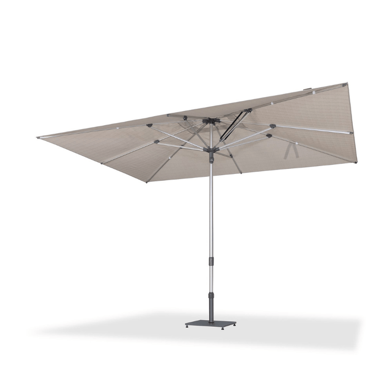 PURPLE LEAF Semi-Auto Outdoor Market Table Umbrella with Heavy-Duty Fabric