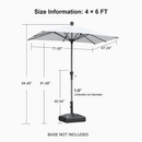 PURPLE LEAF Crank and Tilt Table Umbrella Outdoor Patio Market Umbrella with Visible Hand Crank System