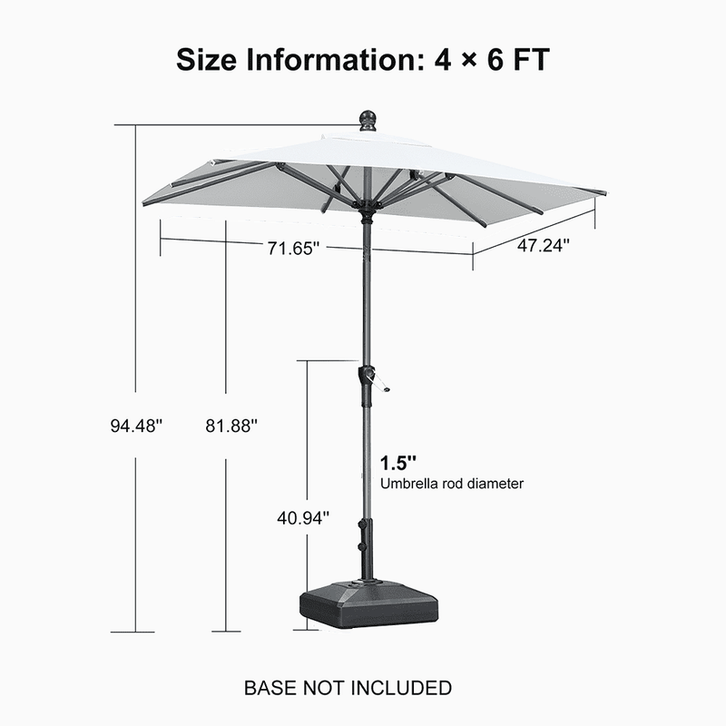 PURPLE LEAF Crank and Tilt Table Umbrella Outdoor Patio Market Umbrella with Visible Hand Crank System