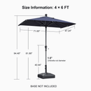 PURPLE LEAF Crank and Tilt Table Umbrella Outdoor Patio Market Umbrella with Visible Hand Crank System