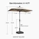 PURPLE LEAF Crank and Tilt Table Umbrella Outdoor Patio Market Umbrella with Visible Hand Crank System