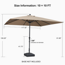 Clearance-PURPLE LEAF OPEN BOX Aluminum Outdoor Market Umbrella Patio Table Umbrella For Pool