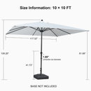 Clearance-PURPLE LEAF OPEN BOX Aluminum Outdoor Market Umbrella Patio Table Umbrella For Pool
