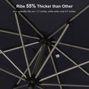 PURPLE LEAF Hailar Tilting Market Umbrella with Base Premium Outdoor Table Umbrella