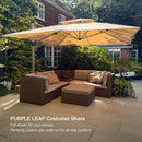 PURPLE LEAF Outdoor Windproof Umbrella, Square Cantilever Umbrella Outside Patio