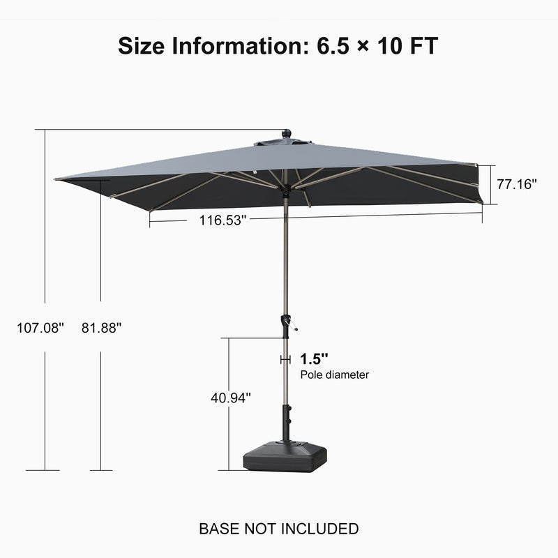 PURPLE LEAF Deluxe Aluminum Market Umbrella, Outdoor Table Umbrella for Patio, Porch