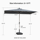 PURPLE LEAF Deluxe Aluminum Market Umbrella, Outdoor Table Umbrella for Patio, Porch