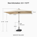 PURPLE LEAF Deluxe Aluminum Market Umbrella, Outdoor Table Umbrella for Patio, Porch