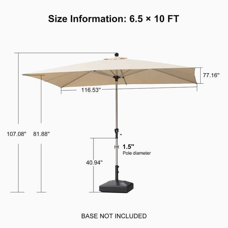 PURPLE LEAF Deluxe Aluminum Market Umbrella, Outdoor Table Umbrella for Patio, Porch