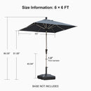 PURPLE LEAF Deluxe Aluminum Market Umbrella, Outdoor Table Umbrella for Patio, Porch