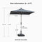 PURPLE LEAF Deluxe Aluminum Market Umbrella, Outdoor Table Umbrella for Patio, Porch