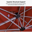 PURPLE LEAF Large Square Patio Cantilever Umbrella With Base for Garden Pool Porch