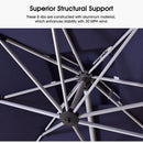 PURPLE LEAF 9x9ft Patio Cantilever Umbrella With Base for Garden Pool Porch