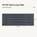 PURPLE LEAF Sanori Outdoor Dining Set Modern Large Weather-Resistant Table and Aluminum Chairs with Cushions for Garden Grey