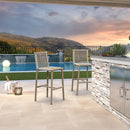 PURPLE LEAF Bar Stools Set of 2 with Back Aluminum Patio Counter Height Stools for Pool Lawn Kitchen All Weather Wicker Outdoor Bar Chairs