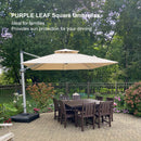 PURPLE LEAF Large Square Patio Cantilever Umbrella for Garden Pool Porch