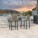 PURPLE LEAF Bar Stools Set of 2 with Back Aluminum Patio Counter Height Stools for Pool Lawn Kitchen All Weather Wicker Outdoor Bar Chairs