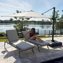PURPLE LEAF Patio Chaise Lounge with Cushion Aluminum Tanning Chair Lounge Adjustable Reclining Set