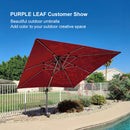 PURPLE LEAF Large Square Patio Cantilever Umbrella for Garden Pool Porch