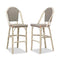 OPEN BOX I PURPLE LEAF French Counter Height Bar Height Stool Set of 2, Patio Bar Chairs with Back Rattan, French Bistro Set
