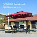 PURPLE LEAF Large Square Patio Cantilever Umbrella for Garden, Pool, Porch