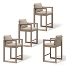 PURPLE LEAF Caesar Bar Stools Set of 2 Modern Aluminum Barstools with Stainless Removable Cushion for Kitchen Outside Island Backyard