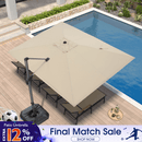 PURPLE LEAF Patio Outdoor Large Umbrella Square and Rectangular Cantilever Yard Sun Umbrellas