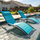 PURPLE LEAF Patio Chaise Lounge Set Outdoor Beach Pool Sunbathing Lawn Lounger Recliner Chair Outside Chairs with Side Table Included