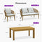 PURPLE LEAF Buler 4/8 Pieces Modern Patio Conversation Set with Rattan Chairs and Coffee Table Sofa for Poolside