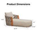PURPLE LEAF Luxury  Hailar Olefin Patio Chaise Lounge Chair , Upholstered Pool Aluminium Lounge Chairs for Outdoor with Teak Armres for Deck, Pool, Lawn, Garden, Courtyard, Porch