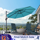 PURPLE LEAF Durable Patio Outdoor Umbrella Aluminum Round Cantilever Sun Yard Umbrellas For Pool, Deck
