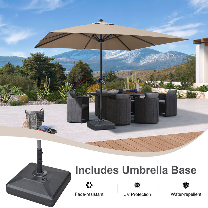 PURPLE LEAF Aluminum Patio Table Umbrella Heavy Duty Market Umbrella with Base