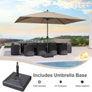 PURPLE LEAF Aluminum Patio Table Umbrella Heavy Duty Market Umbrella with Base