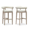 PURPLE LEAF Outdoor Bar Stools Set of 2 Modern Olefin Upholstered Barstools with Back and Armrest Bar Chairs for Garden Kitchen Island