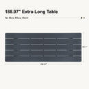 PURPLE LEAF Sanori Outdoor Dining Set Modern Large Weather-Resistant Table and Aluminum Chairs with Cushions for Garden Grey