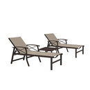 PURPLE LEAF Outdoor Chaise Lounge Chair Patio Pool Lounger Aluminum Chairs with Side Table and Wheels Adjustable Tanning Recliner with Armrests for Outside Backyard Deck Beach