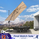 PURPLE LEAF Cantilever Telescopic Umbrella for Swimming Pool, Patio, Porch, Garden