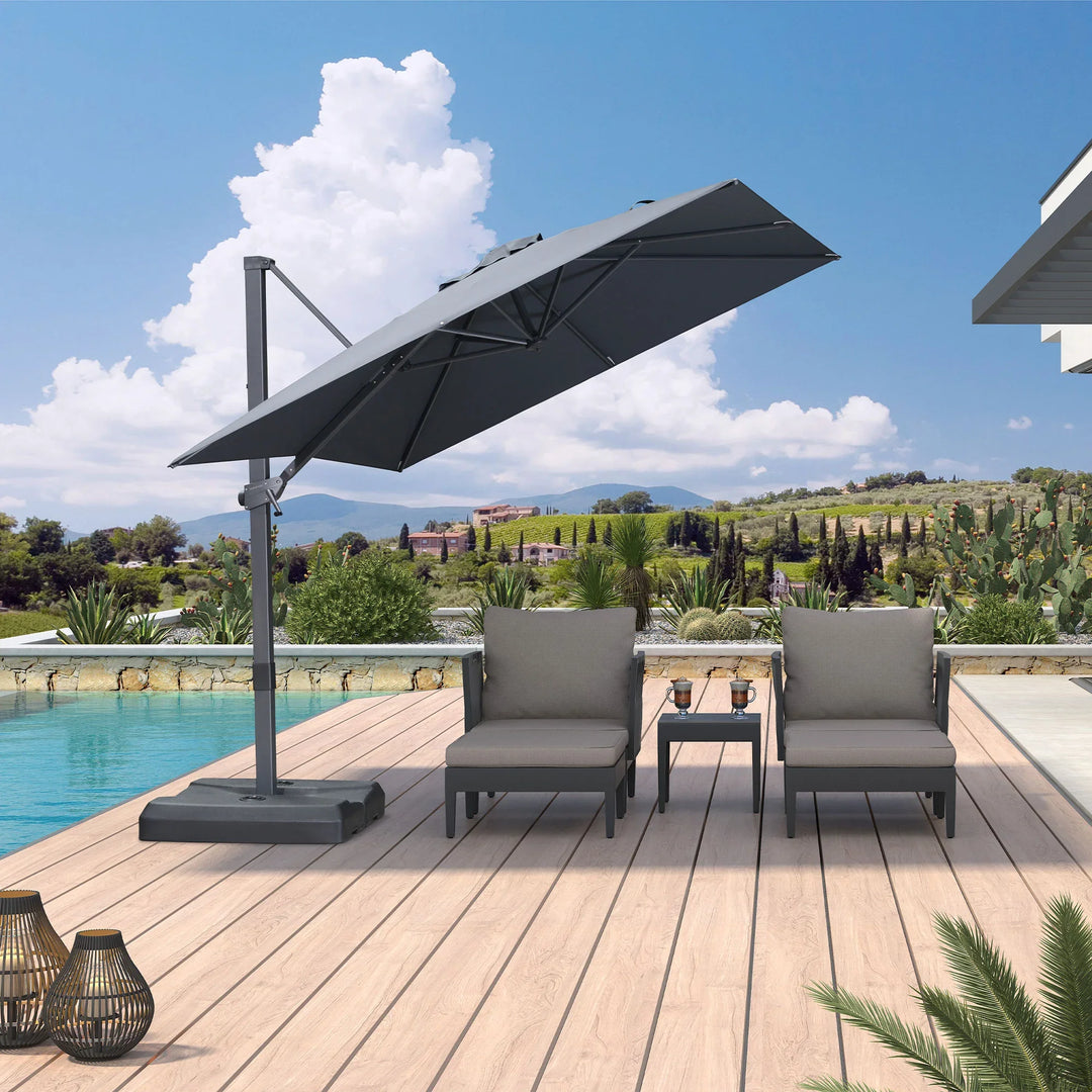 9 ft patio umbrella frame only Wood Crank Lift Tilting 9 Foot Patio Umbrella Frame and Pole
