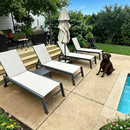 PURPLE LEAF Outdoor Sunbathing Aluminum Chaise Lounge with Wheels and Side Table for Outdoor Backyard Poolside