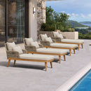 PURPLE LEAF Patio Chaise Lounge Chair, Aluminum Pool Lounge Chairs for Outdoor with 2 Cushions for Deck, Pool, Lawn, Garden, Courtyard, Porch, Teak