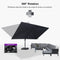 PURPLE LEAF Stepless Tilt Cantilever Umbrella Affordable Outdoor Patio Umbrella