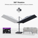 PURPLE LEAF Stepless Tilt Cantilever Umbrella Affordable Outdoor Patio Umbrella