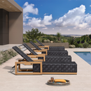 PURPLE LEAF Patio Lounge Chair Modern Outdoor Chaise Lounge with Adjustable Backrest Rattan Chaise Lounge Chairs for Pool Garden Backyard Beach