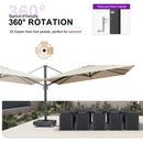 PURPLE LEAF Heavy Duty Cantilever Patio Umbrella Extra Large Outdoor Umbrella for Yard, Garden, Pool