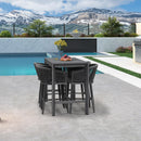 PURPLE LEAF Counter Stools, Bar Stools Set of 2 Rattan Bar Stools Wicker Bar Chairs Woven Aluminum Barstools with Back and Cushions