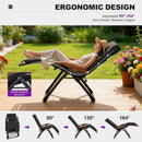 PURPLE LEAF Outdoor Reclining Chair Patio Zero Gravity Chaise Lounge Folding Chair with Removable Cushion Adjustable Headrest for Lawn Camping Beach Pool