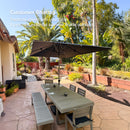 PURPLE LEAF Crank and Tilt Table Umbrella Outdoor Patio Market Umbrella with Visible Hand Crank System